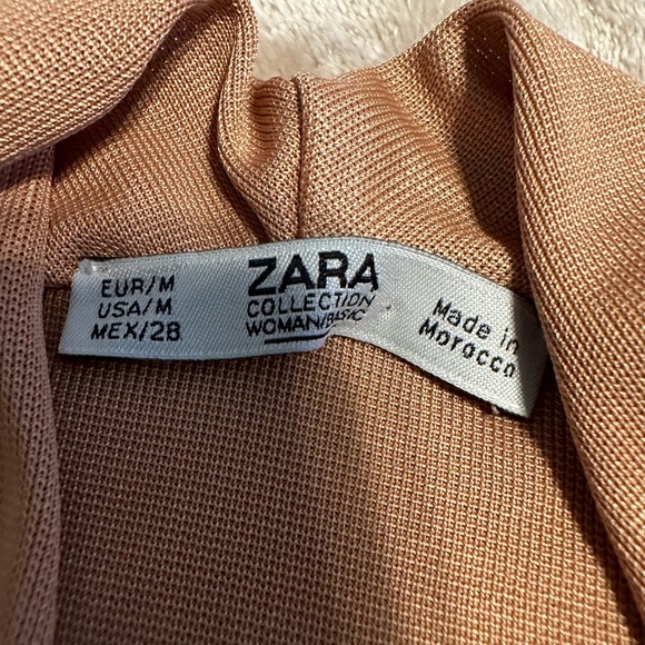 🤎 Zara Bodysuit, Medium Peach Tan Breathable Snap Closure Basic - Picture 5 of 5